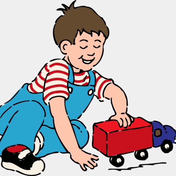 Boy Playing with Truck Thumbnail
