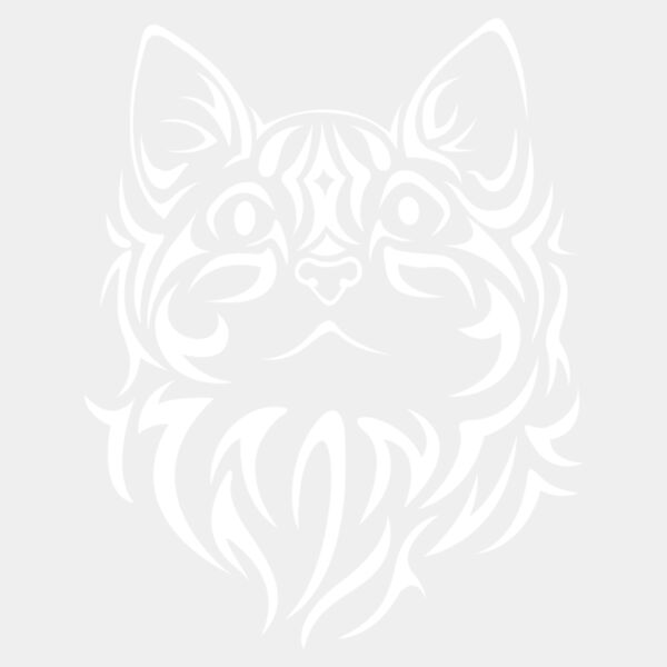 Tribal Cat  White  Thumbnail